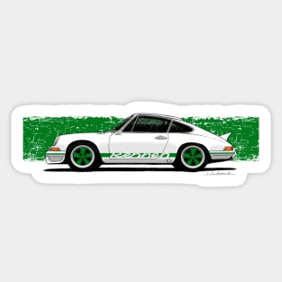 Drawing of the iconic German sports car with green stripes Sticker